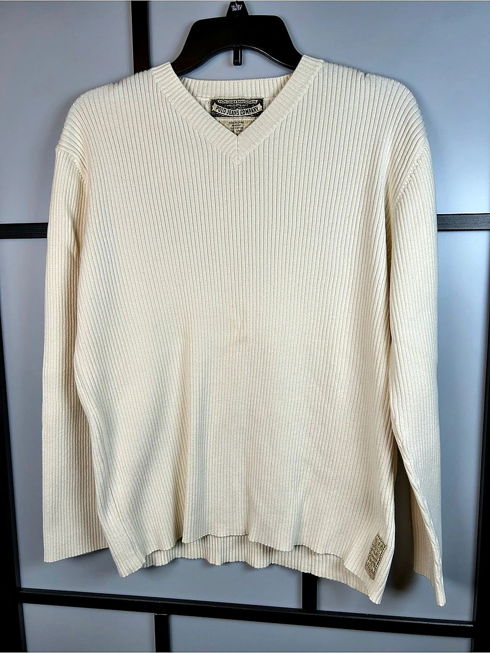 Polo Ralph Lauren Polo Jeans Company V-Neck Sweater Ribbed V-Neck Cotton Sweater